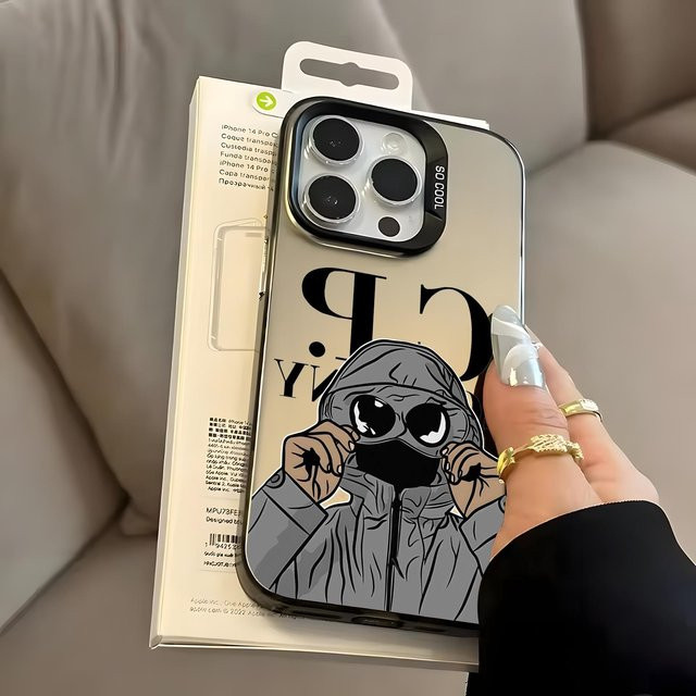 C-ComPany Senior Cool Handyhülle für iPhone 11 bis iPhone 17 Pro Max in Silber, stoßfeste Luxus Hülle - Bild 1