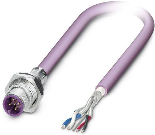 Phoenix Contact 1534436 Sensor-Aktor-Einbausteckverbinder M12 Stecker mit 5 Polen in Lila, Kabellänge 1,00 m - Bild 1