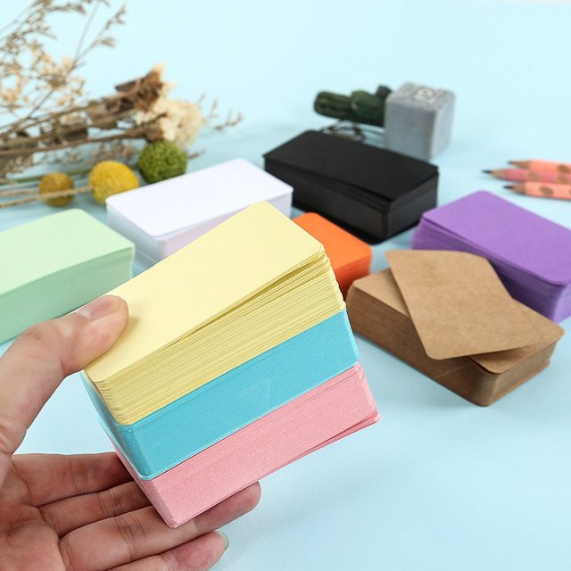 100 Stück leere Kraftpapierkarten in Braun und Multicolour für Hochzeiten, Partys, Nachrichten oder als Lesezeichen und Lernkarten - Bild 1