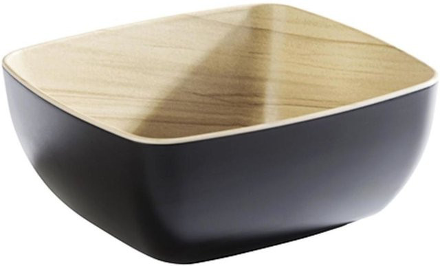 APS Schale Frida GN 1/6 aus Melamin, schwarz/ahorn, rechteckig, B/T/H: 16.2 x 17.6 x 7.5 cm - Bild 1