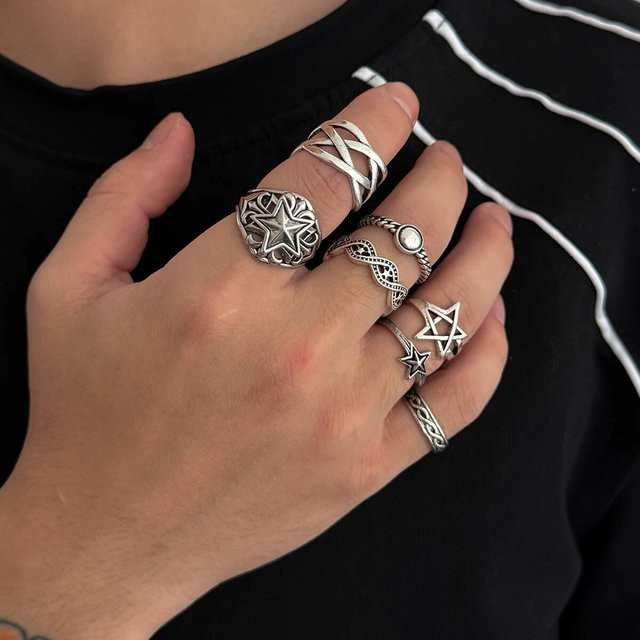 Ingemark Ringe, Stern, Silber, Herren - Bild 1