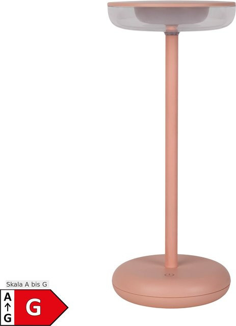 Näve Akku-Tischleuchte PASI in Pink, dimmbar und mit Touch-Funktion, Höhe: 26,4 cm, Durchmesser: 11,0 cm - Bild 1