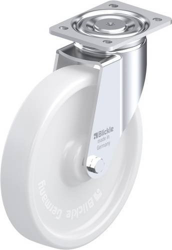 Blickle Lenkrolle LH-SPO 251G mit weißem Kunststoffrad, Durchmesser: 25 cm, Tragfähigkeit: 900 kg - Bild 1