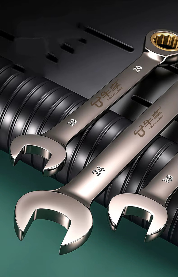 Flexibler Ratschenschlüssel Set in Gold, Metrischer Universalschlüssel 6-22mm für Auto und Motorrad Reparaturwerkzeuge - Bild 3
