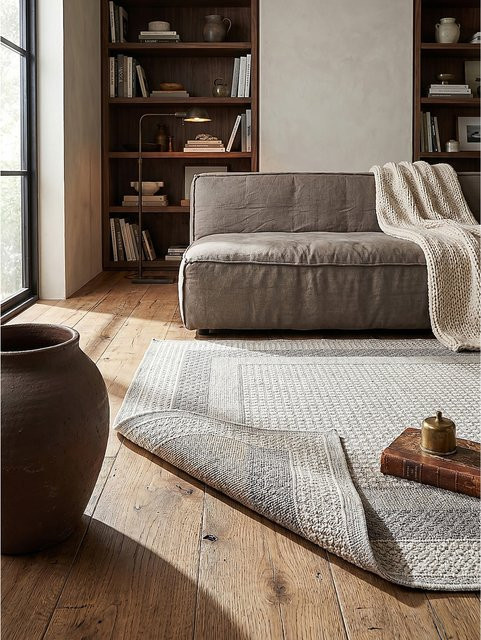Waschbarer Teppich Kadima Design in Grau mit Bordüren-Muster, B/T: 160 x 230 cm - Bild 1