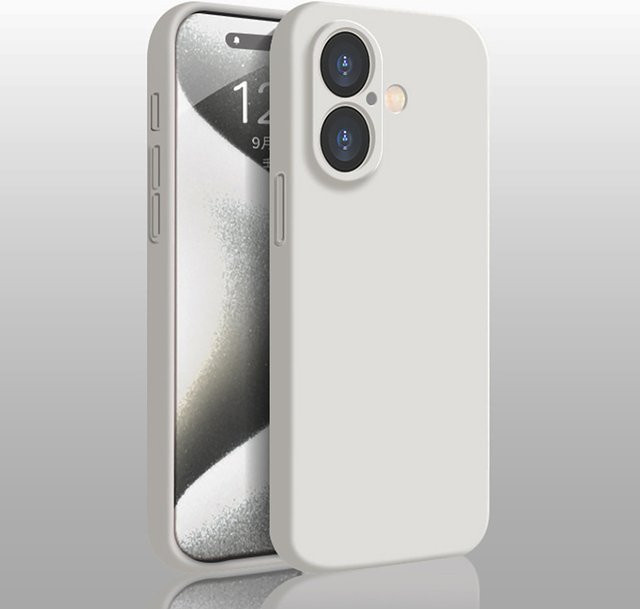 Apple iPhone 17 Flüssigsilikon-Schutzhülle in Grün und Weiß - Bild 1