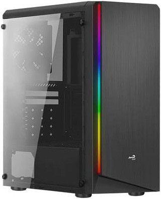 AeroCool Rift Midi Tower Gehäuse in Schwarz mit ATX-Unterstützung und USB/Audio-Anschlüssen - Bild 1
