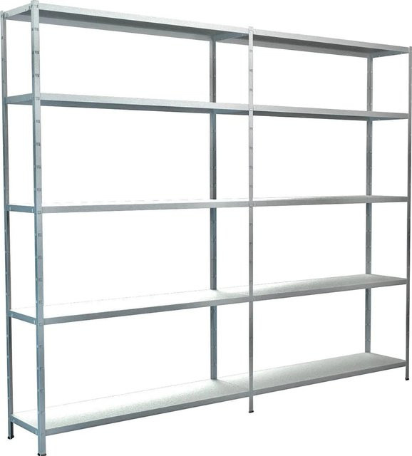 SCHULTE REGALWELT Steckregal-Set mit Anbauregal aus Metall in Weiß, 10 Fachböden, H 200 cm x B 240 cm x T 35 cm - Bild 1