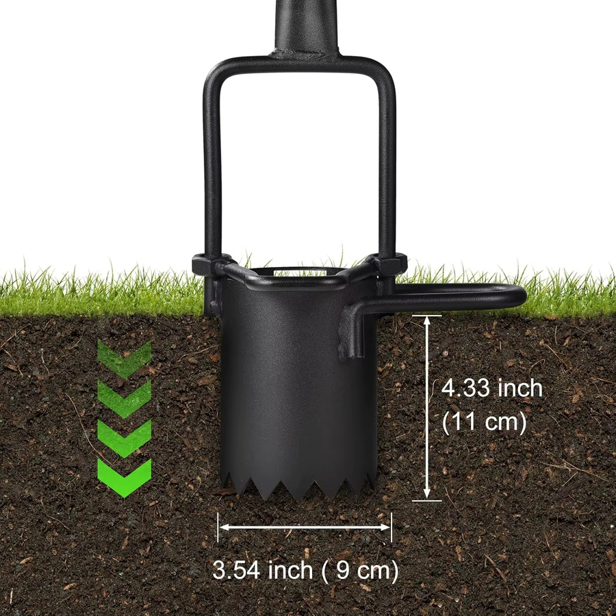 Homyl Pflanzwerkzeug aus Kohlenstoffstahl in Schwarz für Garten und Rasen - Bild 4