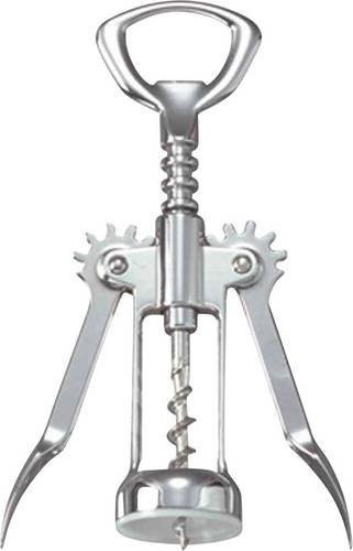 Sieger Hebelkorkenzieher aus Metall mit Folienmesser in Silber - Bild 1