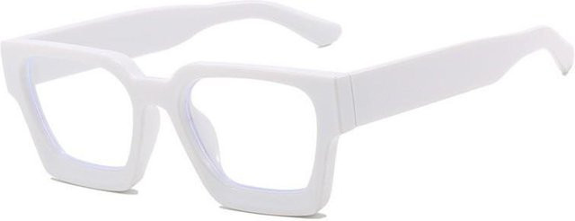 Vintage Lesebrille, Quadratisch, Kunststoff, Vollrand, Unisex, Transparent, Weiß - Bild 1
