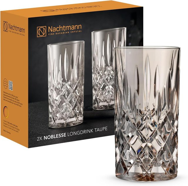 Nachtmann Noblesse Colors Longdrinkgläser Tumbler aus Kristallglas, 2er Set, Transparent, 395 ml pro Glas - Bild 1