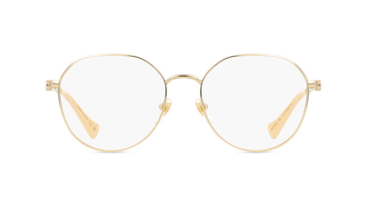 Gucci GG1145O Korrektionsbrille, Vollrand, Rund, Metall, Unisex, Gold - Bild 1
