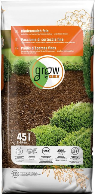GROW by OBI Rindenmulch fein, Braun, 45 l - Bild 1