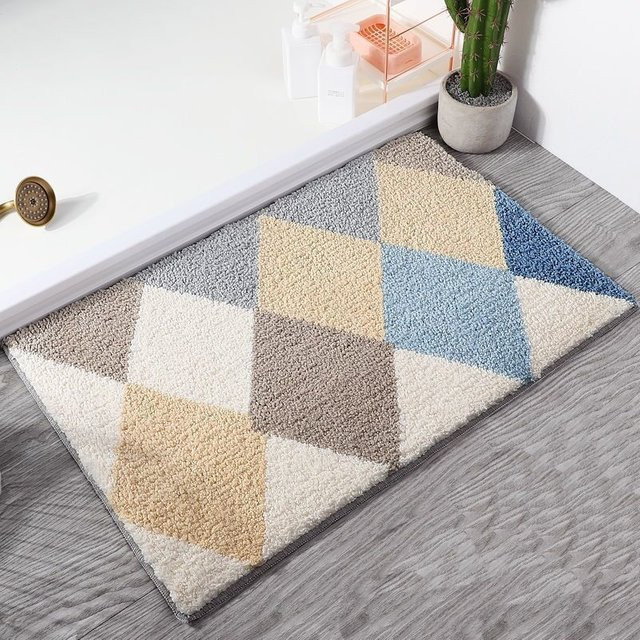 Nordische Fußmatte aus Polyester, rutschfest und saugfähig, Mehrfarbig, B/T: 60 x 40 cm - Bild 1