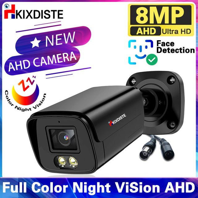 HKIXDISTE Überwachungskamera für den Außenbereich mit 8MP 4K Auflösung, BNC AHD Kugel-CCTV mit Gesichterkennung, H.265 Kompression und Dual-Lampe für Vollfarb-Nachtsicht - Bild 1