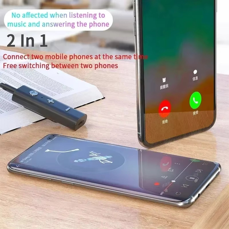 CMAOS Wireless Bluetooth 5.0 Adapter als Audio-Empfänger mit 3,5 mm Klinkenstecker in Schwarz - Bild 3