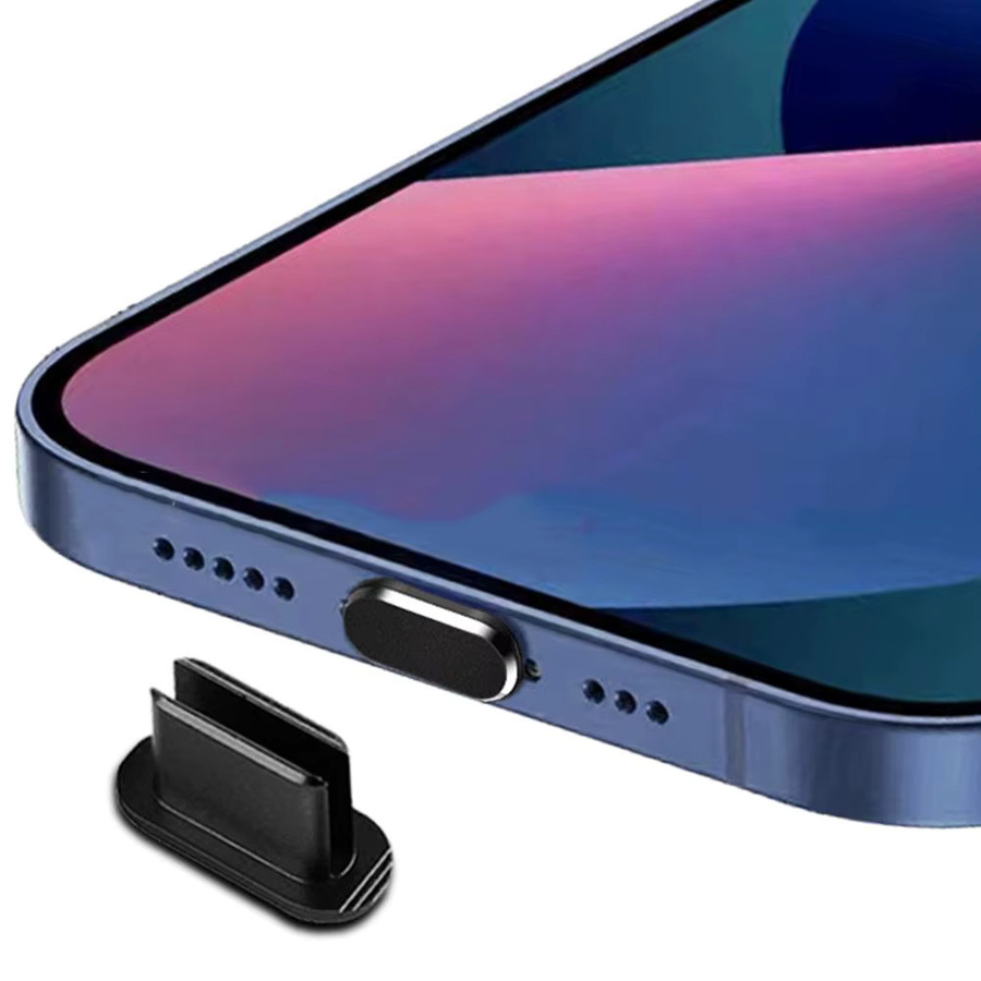 Wasserdichter Metall-Schutzstecker für Apple iPhone 12 13 14 mit Lightning-Anschluss in Schwarz aus Aluminiumlegierung - Bild 4