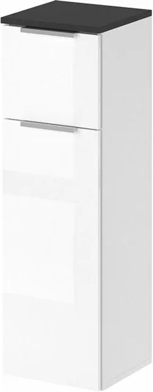 Vicco Badmidischrank Otis Hochglanz Weiß Anthrazit mit Regalfächern und Schubladen Breite: 30 cm, Höhe: 95 cm - Bild 2