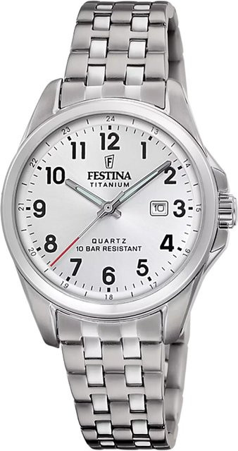 Festina Damenuhr, Quarz, Titan, 31 mm, Weiß, 10 ATM - Bild 1