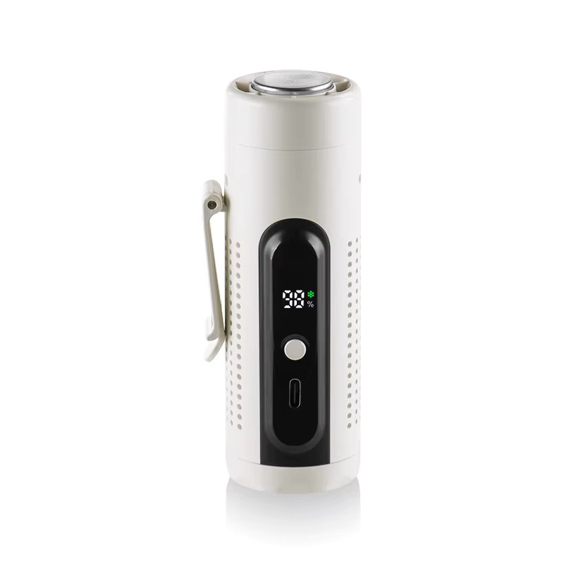 HAOYUNMA 5-in-1 Tragbarer Ventilator mit Eiskühlung und Taschenlampe, Weiß, 3000 mAh Akku, USB-aufladbar mit LED-Anzeige und 5 Geschwindigkeitsstufen - Bild 7