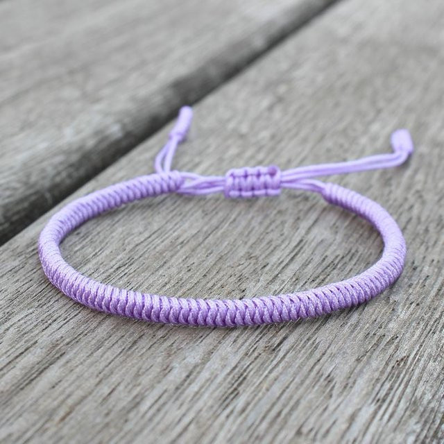 Armband zjy8, King Kong Knoten, geflochten, roter Faden, violett, Unisex - Bild 1