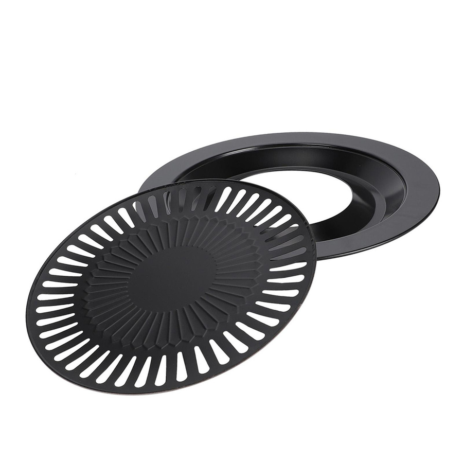 Runde Antihaft Barbecue Pan von mfySpace aus Eisen in Schwarz für rauchfreies Grillen - Bild 2