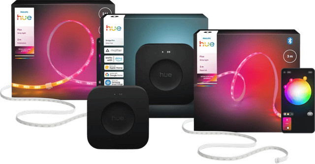 Philips Hue Flux LED-Streifen RGBW Multicolour und White mit Bridge Pro und Controller, 5 Meter - Bild 1