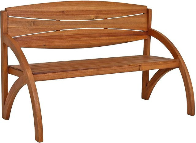 DELUKE Gartenbank HAVANA aus Akazie in Braun, wetterfeste Terrassenbank mit Armlehnen, Breite: 140 cm - Bild 1