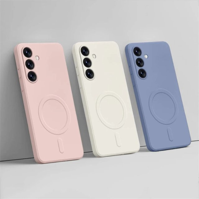 Stoßfeste Silikon-Schutzhülle mit Magnetfunktion für Samsung Galaxy Modelle in Grey Blue - Bild 1
