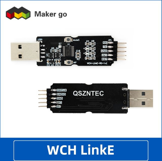 QSZNTEC USB-C Debugger für RISC-V und ARM Architektur mit SWD-Schnittstelle und serieller Port, Schwarz - Bild 1