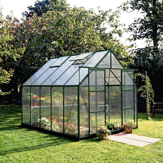 Halls Gewächshaus Magnum 108 in Grün mit 8,3 m² Fläche und 6 mm Stegdoppelplatten aus Polycarbonat, B/T: 257 x 322 cm - Bild 1