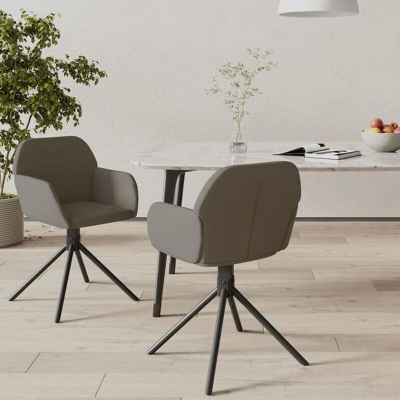 2er Set Esszimmerstühle drehbar aus Samt in Anthrazit von vidaxl, B/T/H: 54 x 58,5 x 79,5 cm - Bild 1