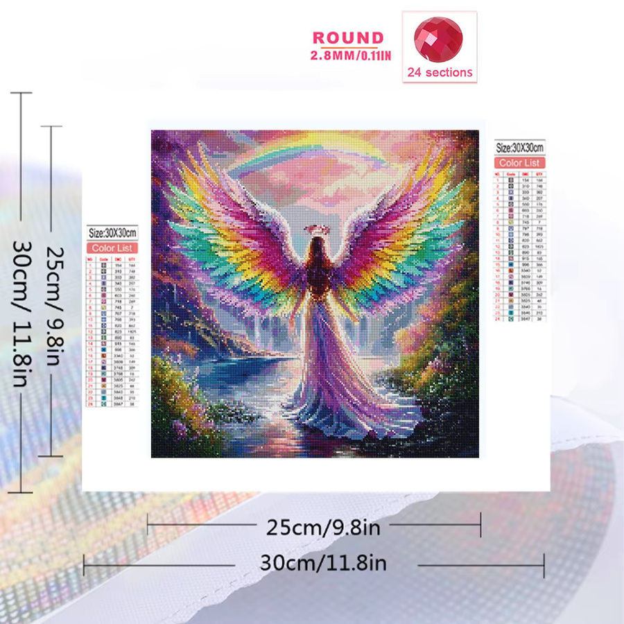 EverShine Regenbogen-Diamant-Mosaik Frauenporträt Strass-Gemälde als Stickerei-Set in Multicolour, B/H: 20 x 20 cm - Bild 2