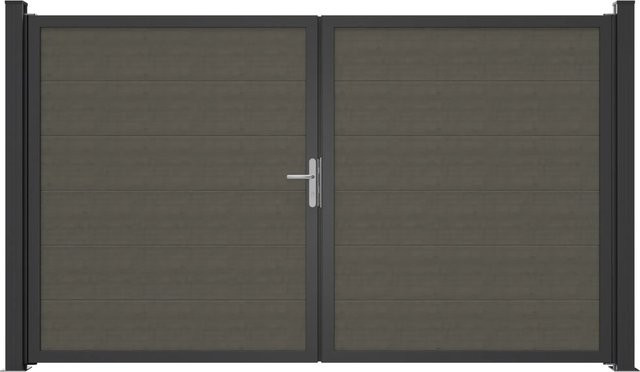 GroJa Tor BasicLine Nova 2-flügeliges Schwingtor in Grey Ash Cut, Breite: 300 cm, Höhe: 180 cm - Bild 1