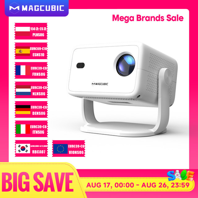 Magcubic L018 Projektor in Weiß mit Native 1080P Auflösung, 650 ANSI Lumen, 8K Unterstützung, Android 14, Wifi6 und Bluetooth 5.4 mit automatischer Keystone-Korrektur und Fokus - Bild 1