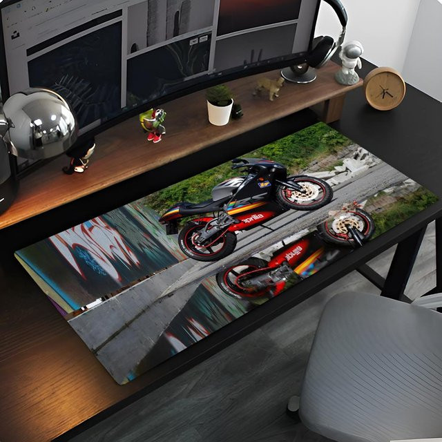 Aprilia Motorrad Logo Gaming Mauspad XXL für Gamer und Büro, Maße: 60 x 30 x 0,2 cm - Bild 1