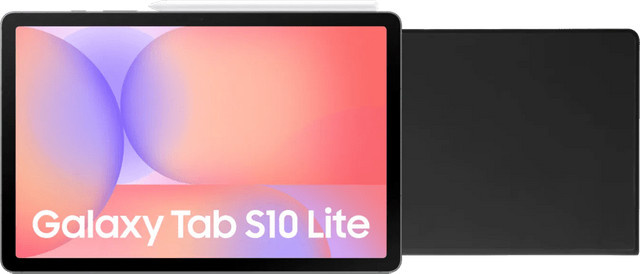 Samsung Galaxy Tab S10 Lite Tablet 10,9 Zoll 128GB Wi-Fi Silber mit schwarzem Book Case - Bild 1