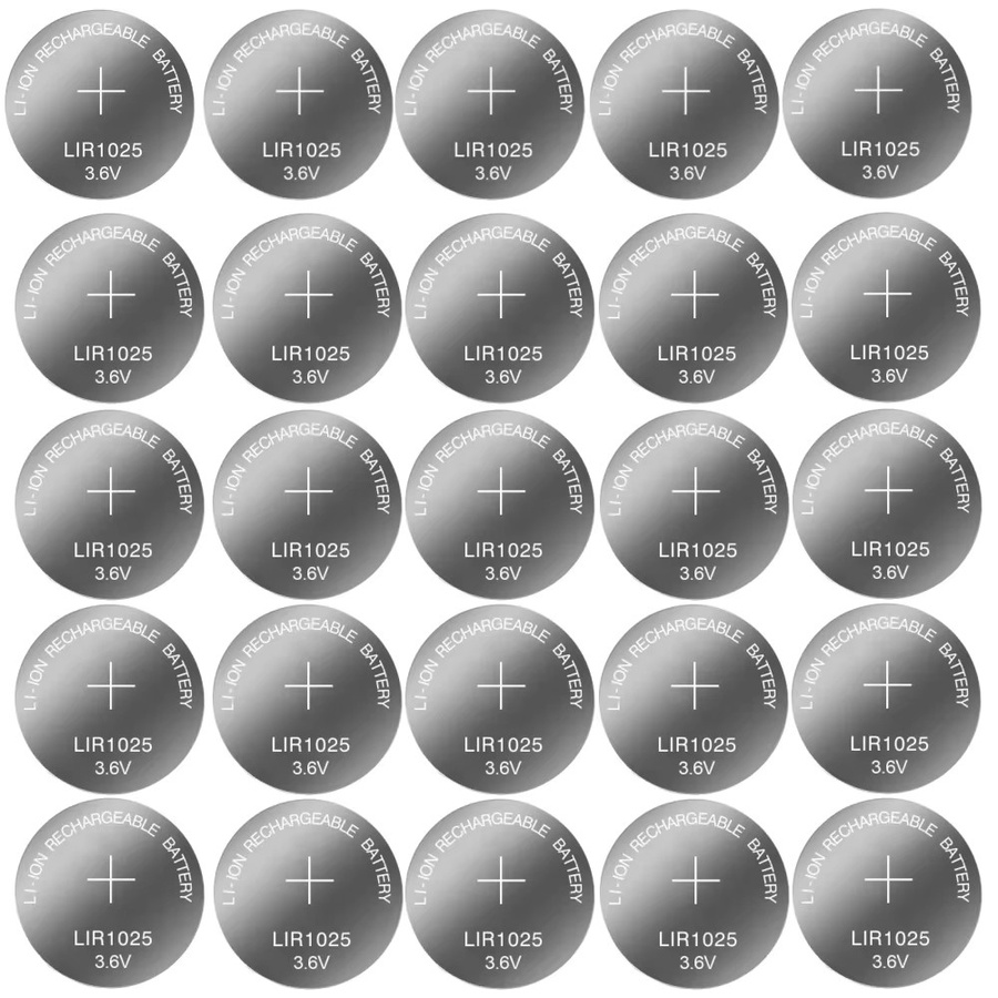 NDNNAS LIR1025 wiederaufladbare Knopfzelle 3,6 V in Silber als Ersatz für 3 V CR1025 Lithium-Batterien - Bild 2