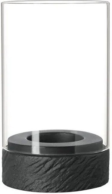 Villeroy & Boch Manufacture Rock Home Windlicht aus Glas in Grau Transparent Schwarz, Durchmesser: 13,2 cm - Bild 1