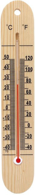 CosyHome Wandhängendes Thermometer für Innen und Außen in Beige mit Messbereich von -40 bis 50 Grad Celsius und -40 bis 122 Grad Fahrenheit - Bild 1