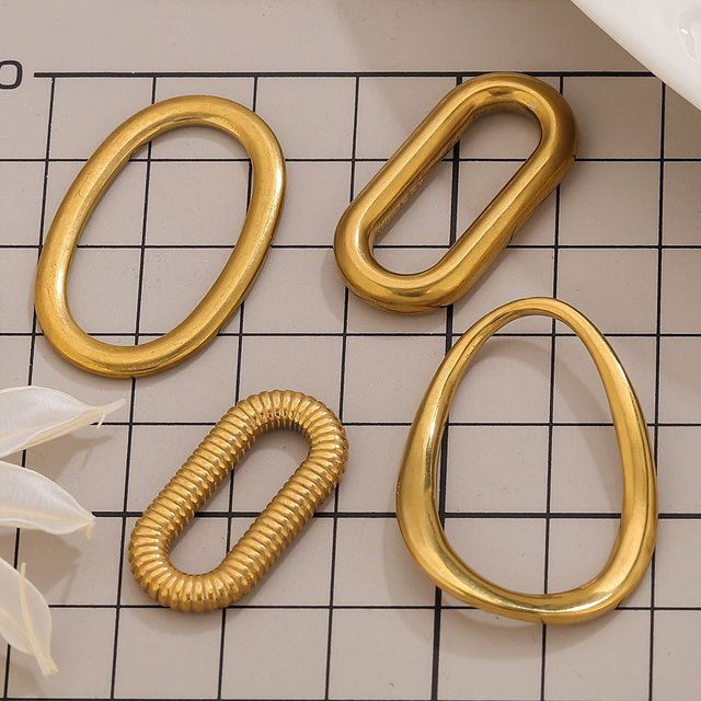 Elomia Ohrringe, Edelstahl, Gold Farbe, Unregelmäßige Charms - Bild 1
