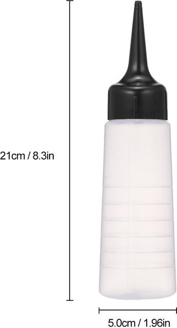 Haarfarbenmischflasche mit schwarzer Schrägspitze, 150 ml, transparent - Bild 1