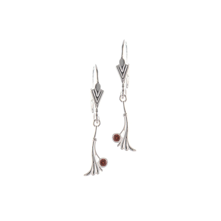Ohrringe 925 Silber, Zirkonia, rot - Bild 1