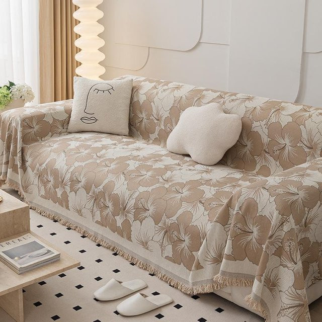 Universeller Chenille Sofabezug mit floralem Muster von Super Six, B/B: 180 x 130 cm - Bild 1