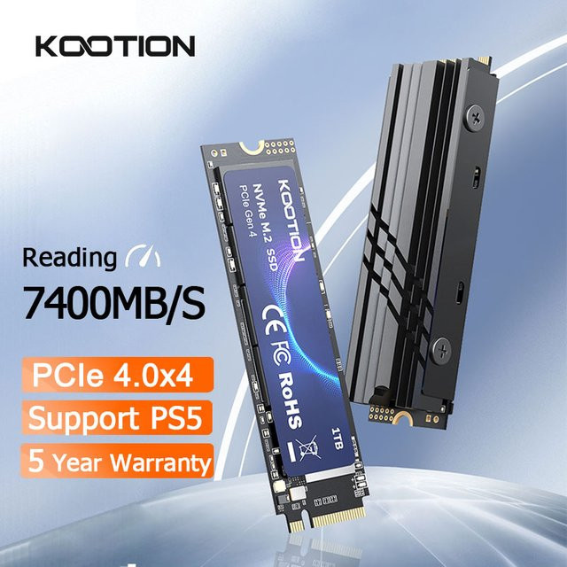 KOOTION X16 M.2 NVMe SSD PCIe 4.0 x4 2280 Internes Solid-State-Laufwerk für PS5, Laptop und PC - Bild 1