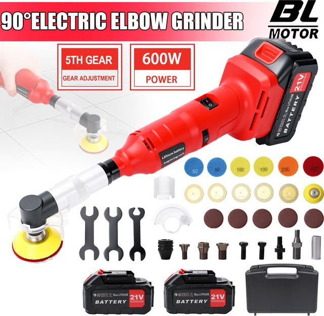 OWJHE Elektrische 90 Grad Winkel Schleifmaschine 600 W in Rot für Schmuck, Holz und Fliesenreinigung - Bild 1