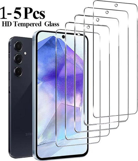 HD Displays Schutzfolie aus gehärtetem Glas für Samsung Galaxy S24 Ultra, S23, S25, S22, S21 sowie A55, A35, A54 in Transparent - Bild 1