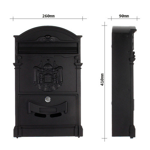Rottner Briefkasten Teramo aus Aluminium in Schwarz, B: 26 cm, H: 41 cm, Wandmontage - Bild 4