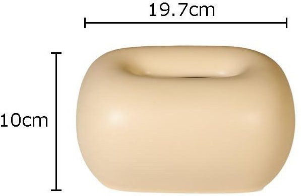 Moderne runde Taschentuchbox aus Keramik in Beige für Couchtisch und Schreibtisch - Bild 1
